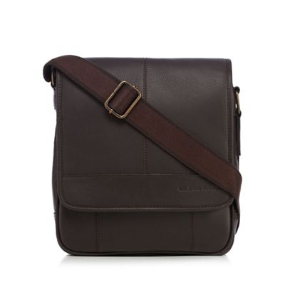 Dark brown leather utility bag
